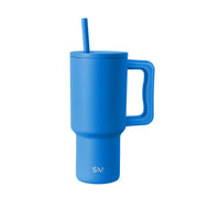 Simple Modern 40 oz Trek Tumbler with Handle and Straw Lid | Cup Holder Friendly Insulated Stainless Steel Travel Mug | Blue Dune