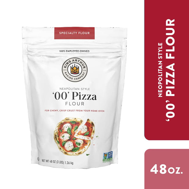 King Arthur 00 Pizza Flour: Premium Non-GMO American Wheat for Perfect Neapolitan-Style Crust - Finely Milled for Authentic Italian Pizza at Home - Ideal for Crispy, Chewy Pizzas (3 lbs)