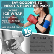 OK TAPE 2 Rolls Ice Self Stick Bandage Wrap, Instant Cold Relief for Knee, Ankle, Wrist, Cold Compress Elastic Athletic Tape for Sports Injuries, No Refrigeration Needed, 4 Inch Wide, Navy Blue