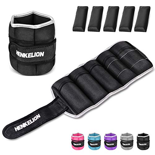 1 Pair 2 3 5 10 Lbs Adjustable Ankle Weights for Women Men Kids, Strength Training Wrist and Ankle Weights Sets for Gym, Fitness Workout, Running, Lifting - Black Grey Pink Blue Purple
