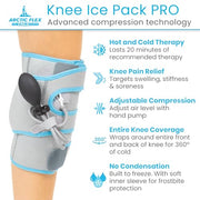 Vive Compression Knee Ice Wrap - Reusable Brace with Air Pump - Hot/Cold Therapy for Men, Women, Pain Relief, Swelling and Recovery Support - Adjustable and Inflatable Pack for Sports Injury Sprains