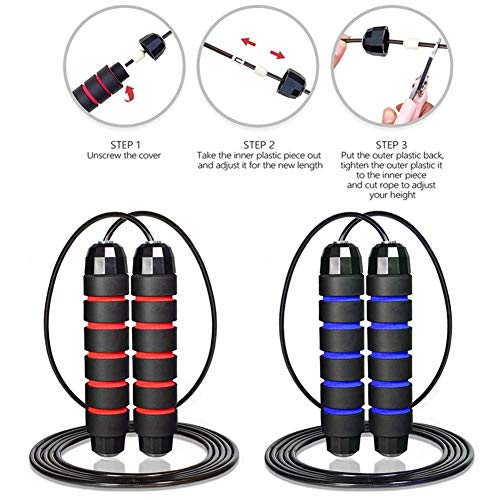 Redify Jump Rope,Jump Ropes for Fitness for Women Men and Kids,Speed Jumping Rope for Workout with Ball Bearings,Adjustable Skipping Rope for Exercise&Slim Body at Home School Gym