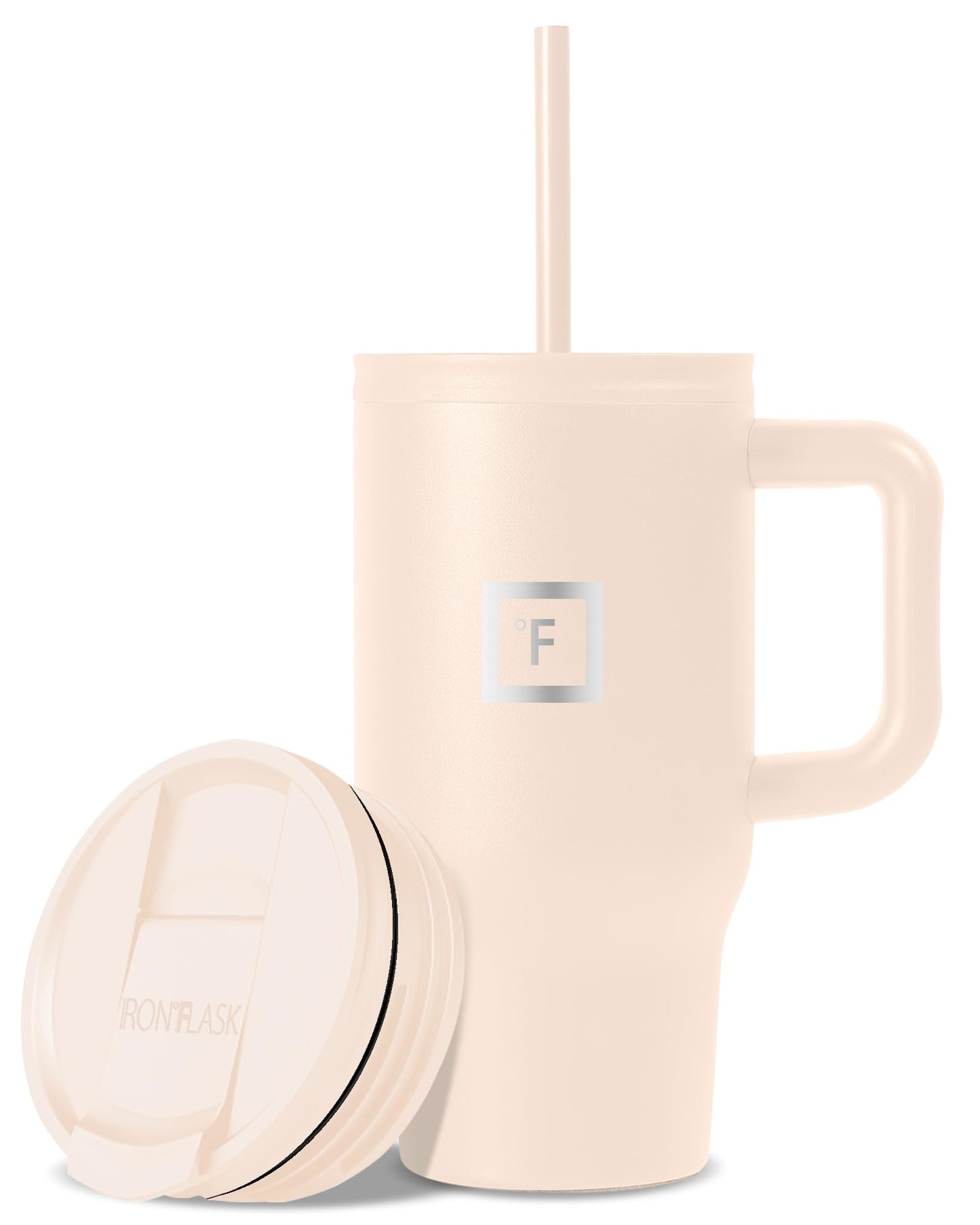IRON °FLASK Co-Pilot Insulated Mug w/Straw & Flip Cap Lids - Cup Holder Bottle for Hot, Cold Drink - Leak-Proof - Water, Coffee Portable Travel Mug - Aurora, 32 Oz