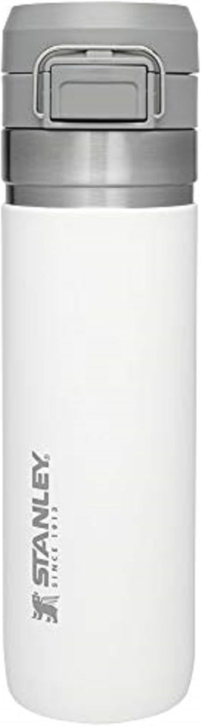 Stanley Quick Flip GO Water Bottle 24 oz | Push Button Lid | Leakproof and Packable for Travel and Sports | Insulated Stainless Steel | BPA-Free | Polar