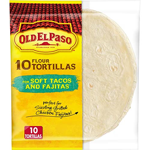 Old El Paso Flour Tortillas for Soft Tacos and Fajitas, Meal Prep, 10 Ct, 8.2 oz