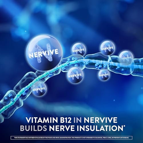 Nervive Nerve Health, with Alpha Lipoic Acid, to Fortify Nerve Health and Function in Fingers, Hands, Toes, & Feet*, and Support Healthy Circulation, ALA, Vitamins B12, B6, & B1, 30 Tablets