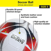 Multi-Sport 3-Ball Set - Jr. Football, Official B7 Basketball and Size 5 Soccer Ball with Ball Pump (Classic)