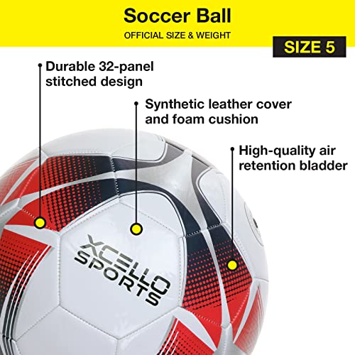Multi-Sport 3-Ball Set - Jr. Football, Official B7 Basketball and Size 5 Soccer Ball with Ball Pump (Classic)