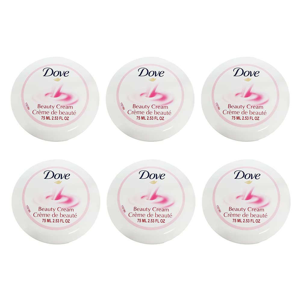 Dove Nourishing Body Care, Face, Hand, and Body Beauty Cream for Normal to Dry Skin Lotion for Women with 24-Hour Moisturization, 4-Pack, 2.53 Oz Each Jar