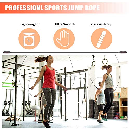 Redify Jump Rope,Jump Ropes for Fitness for Women Men and Kids,Speed Jumping Rope for Workout with Ball Bearings,Adjustable Skipping Rope for Exercise&Slim Body at Home School Gym