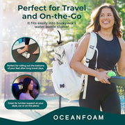 Oceanfoam Ripple Travel Foam Roller (11" x 3.35") Firm Mini Foam Roller for Physical Therapy, Deep Tissue Massage, Back Pain - High Density, Ergonomic Wave Textured - Yoga, Exercise (Black Marbled)