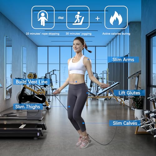 Jump Rope 3 Pack, Adjustable Tangle-Free Speed Jumping Rope for Men Women and Kids Fitness, Steel Skipping Rope with Foam Handles Ball Bearings for Exercise & Slim Body at Home School Gym