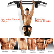 Wall-Mounted Pull-Up Bar – Drill Installation, Home Gym Equipment for Indoor Fitness, Chin-Up Bar for Strength Training, Spine Stretching & Inverted Workouts