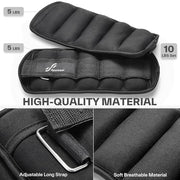 Sportneer Adjustable Ankle Weights 1 Pair 2 4 6 8 10 Lbs Leg Weight Straps for Women Men, Weighted Ankle Weights Set for Gym,Fitness, Workout,Walking, Jogging,1-5 lbs Each Ankle, 1 Pair 2-10 lbs