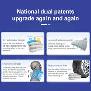 Neck Stretcher with Neck Brace,Cervical Traction Neck Device,Neck Relief Tool,Adjustable Inflatable Cervical Brace,Home Use Neck Decompression New Technology Breathable Fabric Washable&Colorfast(Gray)