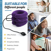 Neck Stretcher, Cervical Traction Device, Neck Traction Device, Neck Pain Relief, Adjustable Inflatable Neck Brace & Neck Stretcher Cervical Traction, Neck Decompression Home Use (Purple)