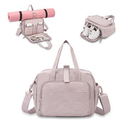 mini gym bag for women, travel duffel bag with wet pockets and Shoe Compartment,Lightweight carry on weekender duffel, water resistant,for sports,yoga,dance,khaki