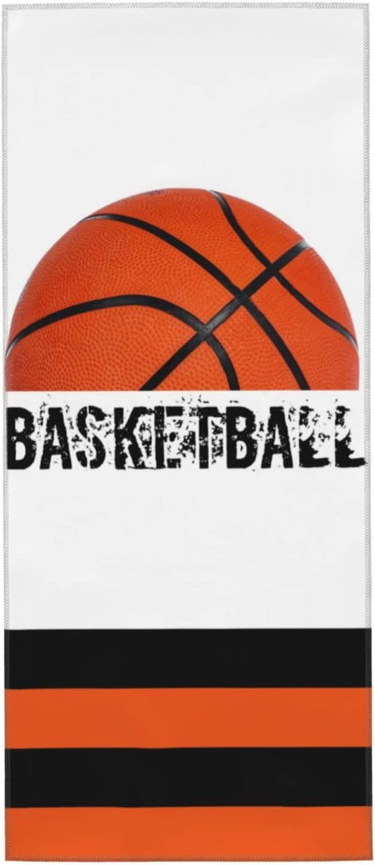 bassyil Basketball Towel Bath Hand Towel Absorbent Face Towels for Bathroom Gym Yoga 1 Pack (12 X 27.5 Inches)