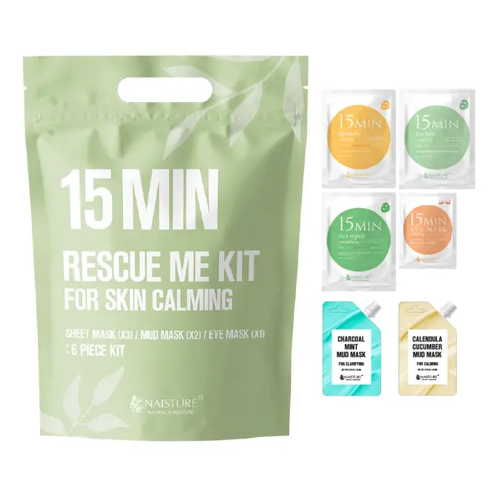 15 Min Pamper Me Kit by Naisture – Korean Spa and Skincare Kit for Women with Hair Mask, Hand and Foot Masks, Eye Mask, and Face Masks