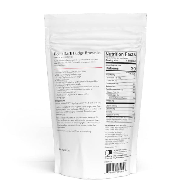 King Arthur Double Dark Cocoa Powder Blend, Perfect for Baking, 14oz