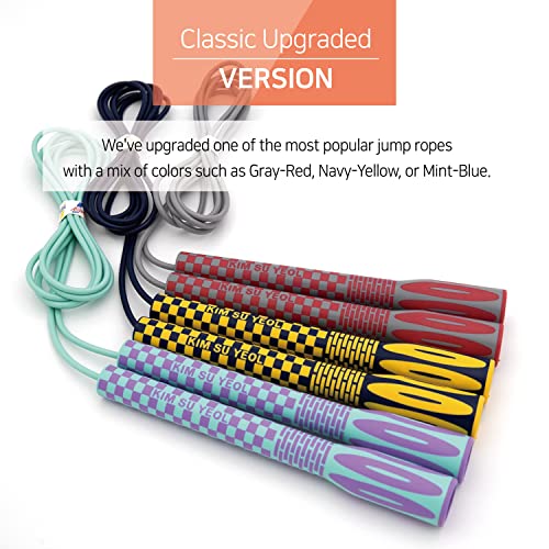 Skipping Jump Rope for Fitness Workout - Light Weight, Adjustable, Tangle Free, Excellent line control for Cardio Boxing, CrossFit, Training Exercise All Ages and Gender ( Special Luxury, KA-220, Made in Korea)