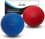 Massage Lacrosse Balls for Myofascial Release, Trigger Point Therapy, Muscle Knots, and Yoga Therapy. Set of 2 Firm Balls (Blue and Red)