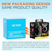 OK TAPE PRO Kinesiology Tape, 2inch x Long Roll 16ft Free Cut Tape, Elastic Athletic Tape Therapeutic Latex Free, Black+Black
