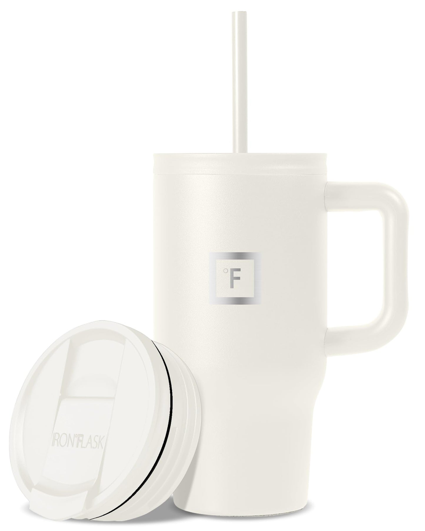 IRON °FLASK Co-Pilot Insulated Mug w/Straw & Flip Cap Lids - Cup Holder Bottle for Hot, Cold Drink - Leak-Proof - Water, Coffee Portable Travel Mug - Aurora, 32 Oz