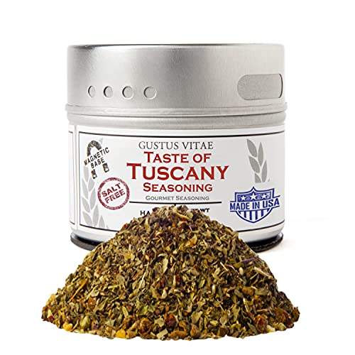 Taste of Tuscany Seasoning | Salt Free| Gourmet Spice Blend | Non GMO, All Natural | Artisanal Seasoning Mix | Handmade in Small Batches in USA | Magnetic Tin | GLP-1 Friendly | Gustus Vitae | #71