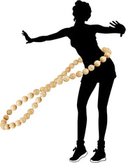 RR ROUND RICH DESIGN Wooden Hula Weighted Exercise Hoop for Fitness (Do Not Copy Patented Products) Natural