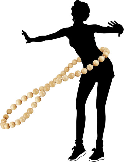 RR ROUND RICH DESIGN Wooden Hula Weighted Exercise Hoop for Fitness (Do Not Copy Patented Products) Natural