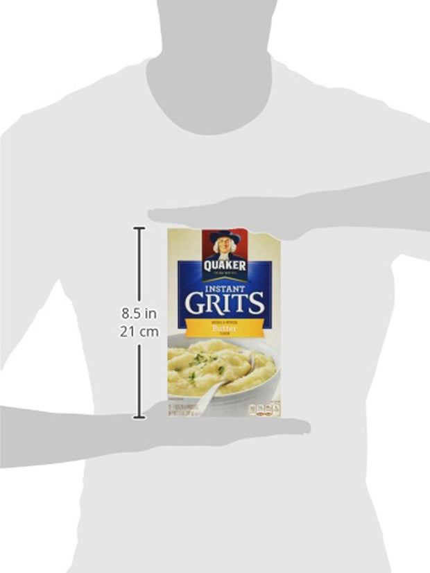 Quaker, Instant Grits, Butter Flavor, 12 Count, 12oz Box (Pack of 3)