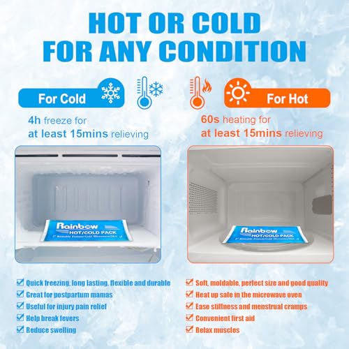 Soft Ice Packs Reusable Gel Pack 2, Hot and Cold Gel Ice Packs for Injuries, Headaches, Joint Pain Relief, Comfort Ice Pack Flexible Therapy on Neck, Ankle, Knee, Leg, Shoulder, Elbow, Wrist, Feet