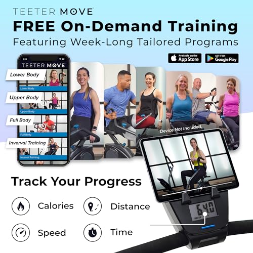 Teeter FreeStep Recumbent Cross Trainer Stepper, Zero-Impact Exercise Bike Alternative w/Patented Physical Therapy Stride, Up to 350lb, Free App w/Trainer Workouts