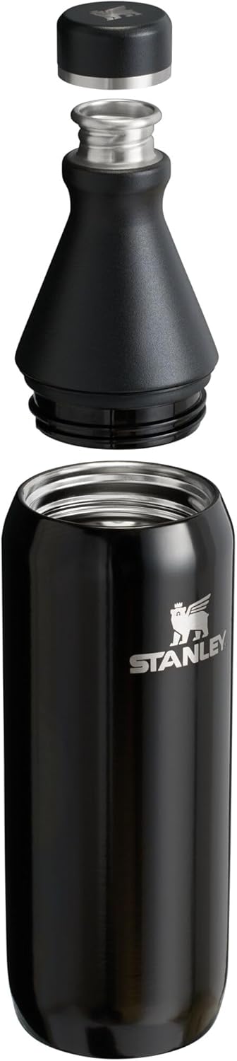 Stanley All Day Slim Bottle 20 oz | Twist On Lid with Leakproof Seal | Slim Design for Travel & Gym | Insulated Stainless Steel | BPA-Free | Black