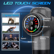 TOLOCO Massage Gun, Upgrade Deep Tissue Back Massager with 10 Replacement Heads, Percussion Massage Guns for Athletes for Pain Relief, Super Quiet Electric Massager for Treatment, Relax, Carbon