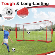 Portable Soccer Goal, Detachable 12x6 FT Soccer Goals Net for Backyard, Quick Setup Training Equipment with 1 Carry Bag, 1 Football, 12 Training Cones