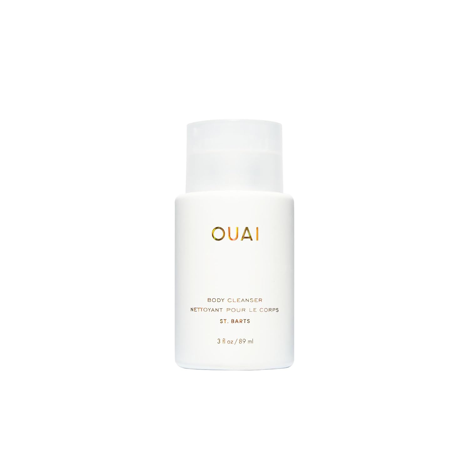 OUAI Body Cleanser, St. Barts Travel Size - Foaming Body Wash with Jojoba Oil & Rosehip Oil to Hydrate, Balance & Soften Skin - Paraben, Phthalate & Sulfate Free Skin Care Products (3 fl oz)