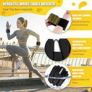 Wrist Ankle Weights Bangles 4lb/2lb for Women, Adjustable Silicone Pilates Weights Bracelet, Heavy Duty Fasteners Wearable Arm & Leg Weights for Yoga, Pilates, Barre, Walking and Gym (Set of 2)