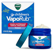 Vicks Children's VapoRub, Topical Cough Suppressant and Analgesic, Relieves Coughs and Minor Aches and Pains, Clinically Proven, Starts Working in Minutes for Fast Relief, For Children Ages 2+, 1.76oz