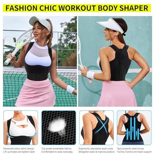 URSEXYLY Back Brace For Women Waist Trainer Vest Back Straightener Adjustable Posture Corrector Spinal Neck Shoulder Support