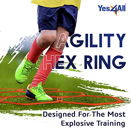 Yes4All Hex Agility Rings/Speed Rings with Carrying Bag – Hexagon Rings, Agility Hurdles for Agility Footwork Training