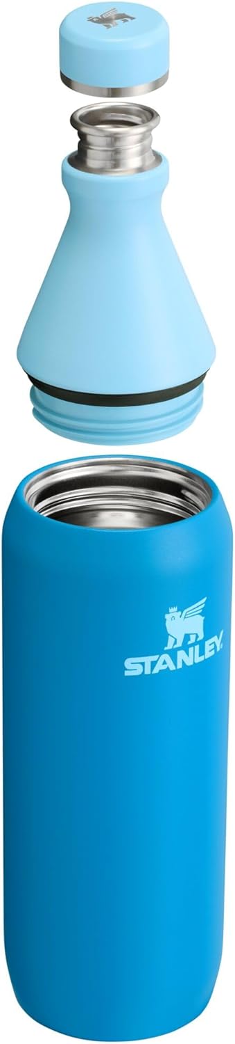 Stanley All Day Slim Bottle 20 oz | Leakproof Twist on Lid | Slim Design for Travel and Gym | Insulated Stainless Steel Water Bottle | BPA-Free | Azure
