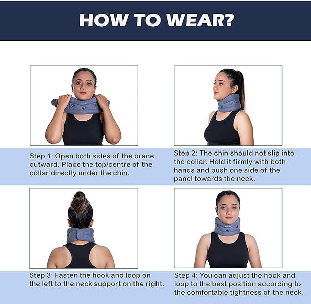 Wonder Care Neck Brace for Sleeping Cervical Collar Adjustable Neck Support Brace Relief Cervical Spine Pressure Ideal for Travel, Office Workers & Neck Injury Recovery, X-Large