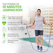 Jump Rope – Speed Jump Rope with Ball Bearings and Adjustable Cable – Jumping Cable for Men, Women, Kids – Ideal for Box, Sports, Cardio, Training – Tangle-Free Jumping and Memory Foam Handle