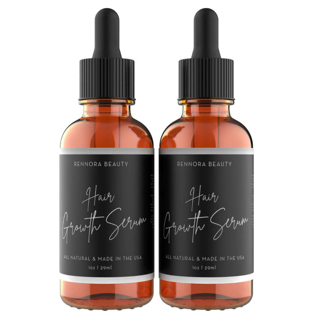 Rennora Hair Growth Serum with Organic Herbs and Natural Vitamins, Peppermint Oil, Stinging Nettle, and Rosemary Oil, No Chemicals, Formulated for Hair Regrowth (2 Pack - 60 Day Supply)
