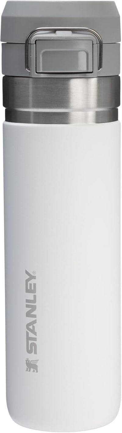 Stanley Quick Flip GO Water Bottle 24 oz | Push Button Lid | Leakproof and Packable for Travel and Sports | Insulated Stainless Steel | BPA-Free | Frost