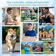 Neck Cooling Tube 70% Gel Increase Ice Ring Neck Cooler Wearable Body Cooling Products for Summer Outdoor Indoor Activities Relief for Hot Flashes(Navy,L)