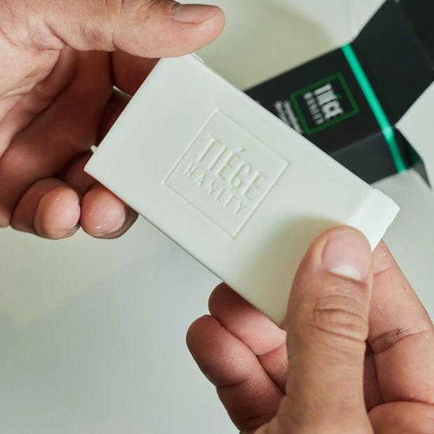 Tiege Hanley Daily Cleansing and Moisturizing Bar Soap for Men (MOISTURIZING BODY BAR) | COCONUT OIL & EUCALYPTUS to MOISTURIZE Skin | Subtle Scent | Made in the USA | 5 Ounce Bar