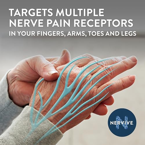 Nervive Pain Relieving Cream, Max Strength Non-Greasy Topical Pain Reliever with Lidocaine and Menthol for Toes, Feet, Fingers, Hands, Legs & Arms, 3.0oz